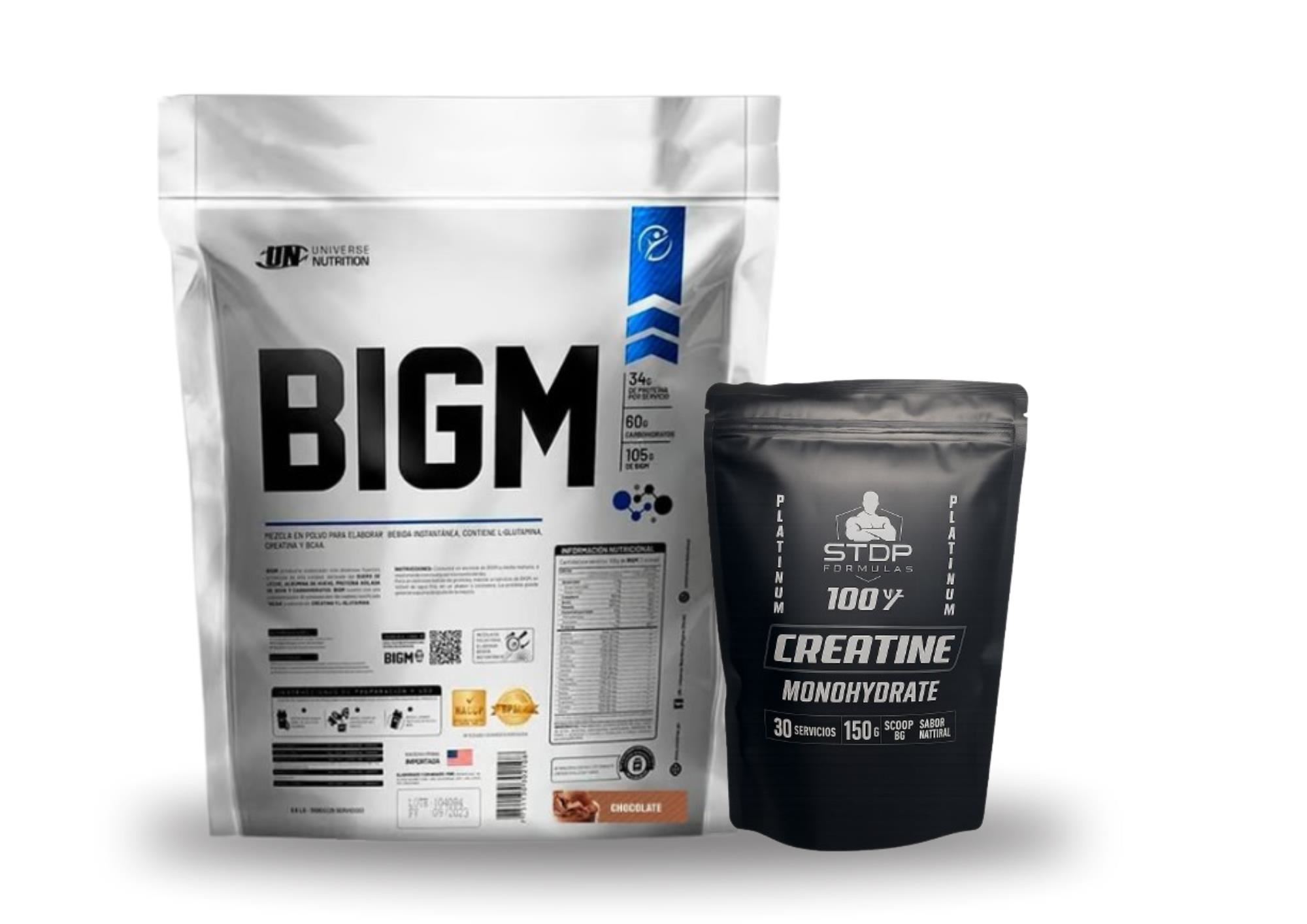 BIGM 5 KILOS CHOCOLATE + CREATINA 30 SERV STDP MONOHIDRATADA